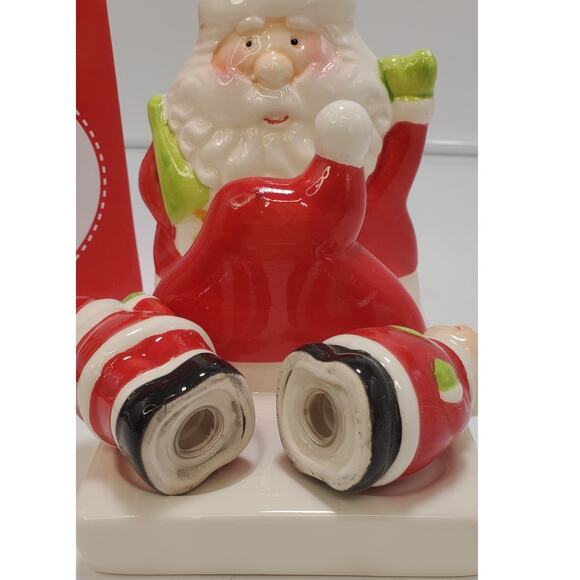Holiday Style Christmas Napkin Holder Salt and Pepper Set, PRE-OWNED, IOB - Picture 6 of 13